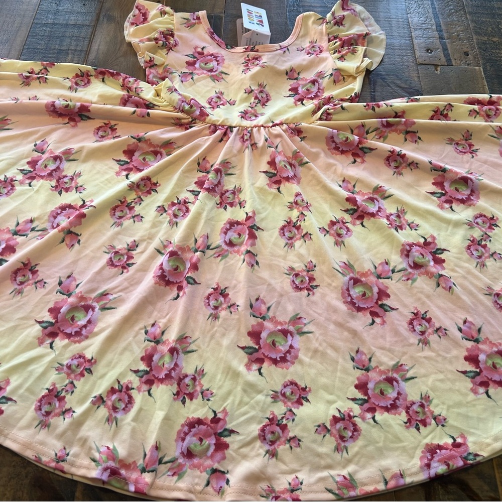 Dot Dot Smile size 5/6 girls floral Empire twirl dress new